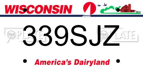 339SJZ Wisconsin License Plate