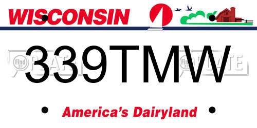 339TMW Wisconsin License Plate