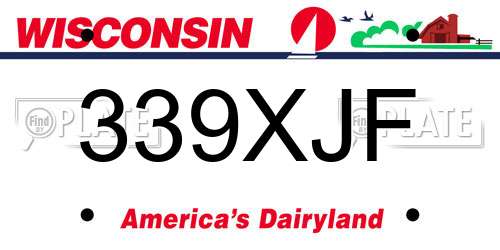 339XJF Wisconsin License Plate