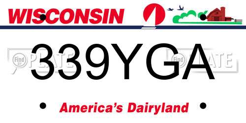 339YGA Wisconsin License Plate
