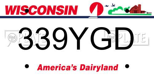 339YGD Wisconsin License Plate