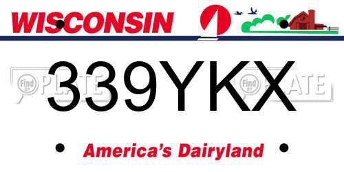 339YKX Wisconsin License Plate