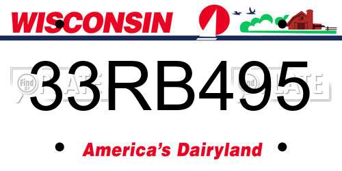 33RB495 Wisconsin License Plate