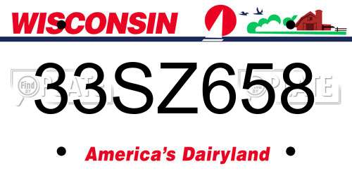 33SZ658 Wisconsin License Plate
