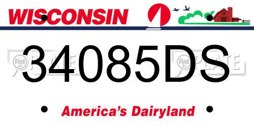 34085DS Wisconsin License Plate