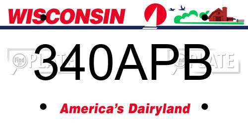 340APB Wisconsin License Plate