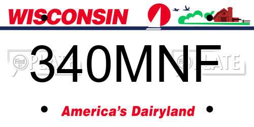 340MNF Wisconsin License Plate