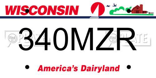 340MZR Wisconsin License Plate