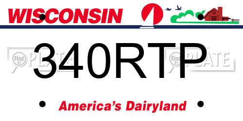 340RTP Wisconsin License Plate