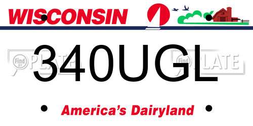 340UGL Wisconsin License Plate