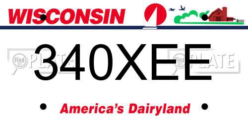 340XEE Wisconsin License Plate