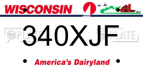 340XJF Wisconsin License Plate