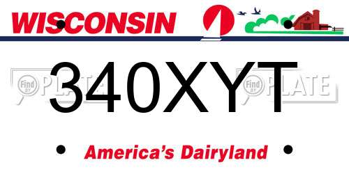 340XYT Wisconsin License Plate