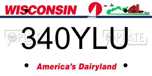 340YLU Wisconsin License Plate