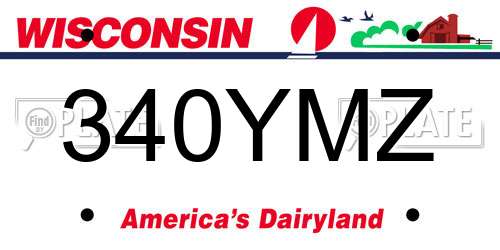 340YMZ Wisconsin License Plate