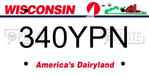 340YPN Wisconsin License Plate