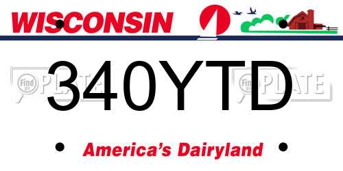 340YTD Wisconsin License Plate