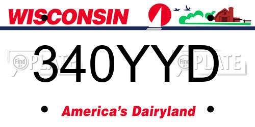 340YYD Wisconsin License Plate