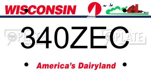 340ZEC Wisconsin License Plate