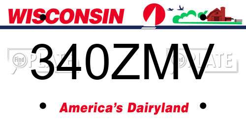 340ZMV Wisconsin License Plate