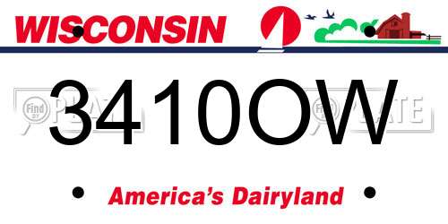 3410OW Wisconsin License Plate