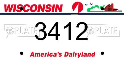 3412 Wisconsin License Plate