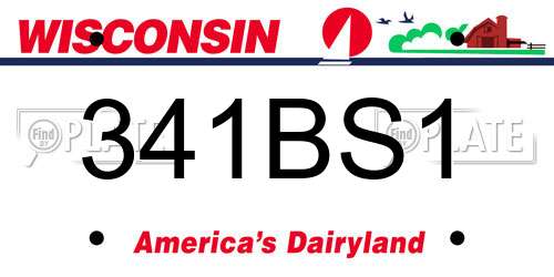 341BS1 Wisconsin License Plate