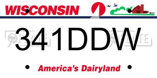 341DDW Wisconsin License Plate