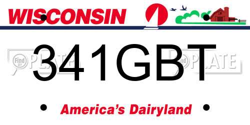 341GBT Wisconsin License Plate