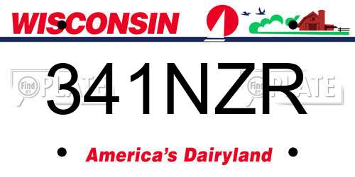341NZR Wisconsin License Plate