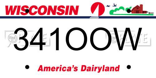 341OOW Wisconsin License Plate