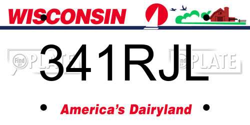 341RJL Wisconsin License Plate
