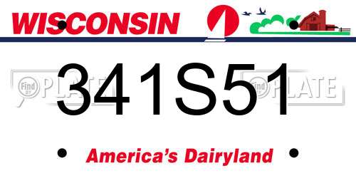 341S51 Wisconsin License Plate