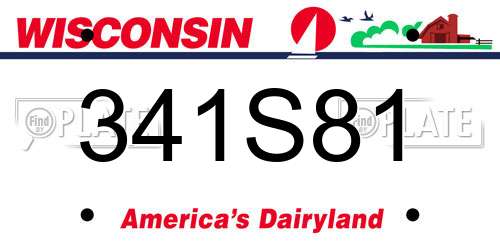 341S81 Wisconsin License Plate