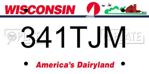 341TJM Wisconsin License Plate