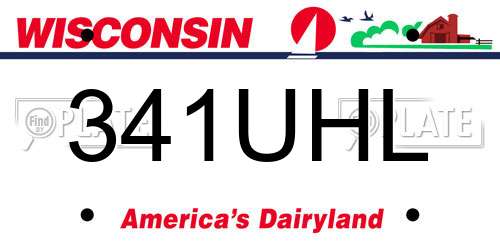 341UHL Wisconsin License Plate