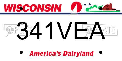 341VEA Wisconsin License Plate