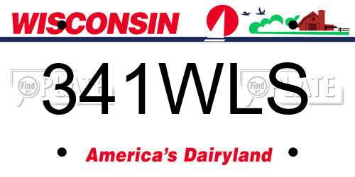 341WLS Wisconsin License Plate
