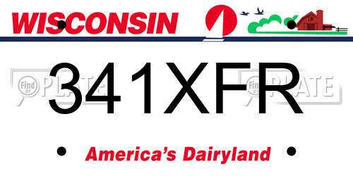 341XFR Wisconsin License Plate