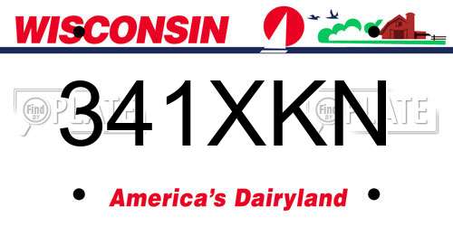 341XKN Wisconsin License Plate