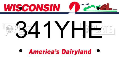 341YHE Wisconsin License Plate