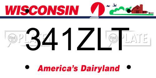 341ZLT Wisconsin License Plate