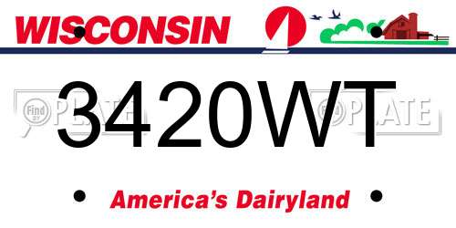 3420WT Wisconsin License Plate