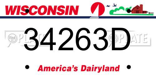 34263D Wisconsin License Plate