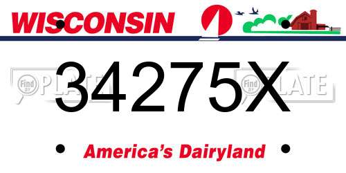 34275X Wisconsin License Plate