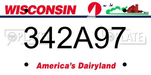 342A97 Wisconsin License Plate
