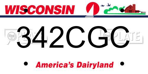 342CGC Wisconsin License Plate