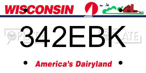 342EBK Wisconsin License Plate