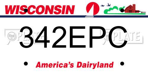 342EPC Wisconsin License Plate