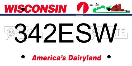 342ESW Wisconsin License Plate